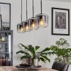 Suspension Verre 15 cm Lauden Clair, Fumé, 4 lumières