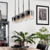 Suspension Verre 15 cm Lauden Clair, Fumé, 4 lumières