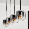 Suspension Verre 15 cm Lauden Clair, Fumé, 4 lumières