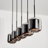 Suspension Verre 15 cm Lauden Chrome, Fumé, 5 lumières