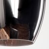 Suspension Verre 20cm Vevino Chrome, Fumé, 3 lumières