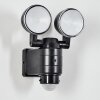 Applique murale d'extérieur Anyarhwi LED Noir, 2 lumières, Détecteur de mouvement
