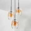 Suspension Verre 20cm Vevino Ambre, Clair, 3 lumières