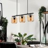 Suspension Verre 15cm Lauden Ambre, 3 lumières