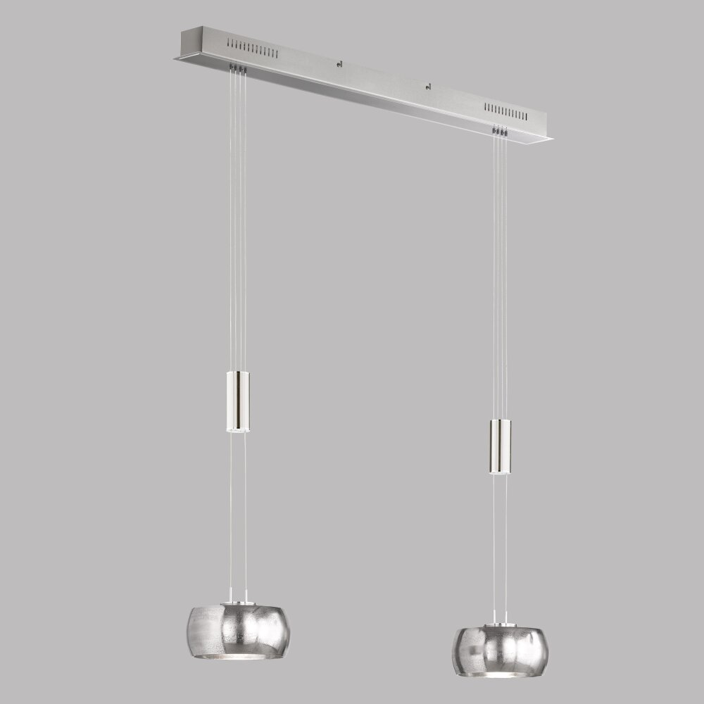 Suspension Fischer & Honsel Colette LED Nickel mat, 2 lumières main product photo