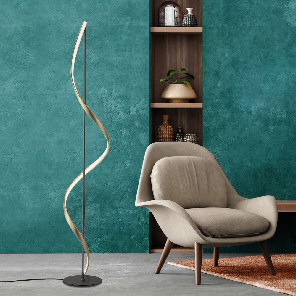 Lampadaire Paul Neuhaus QSWING LED Anthracite, Or, 1 lumière, Télécommandes main product photo
