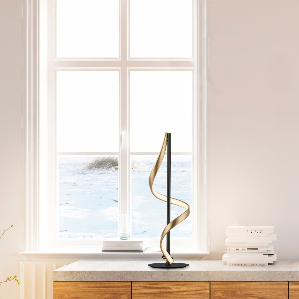 Lampe de table Paul Neuhaus QSWING LED Anthracite, Or, 1 lumière, Télécommandes main product photo