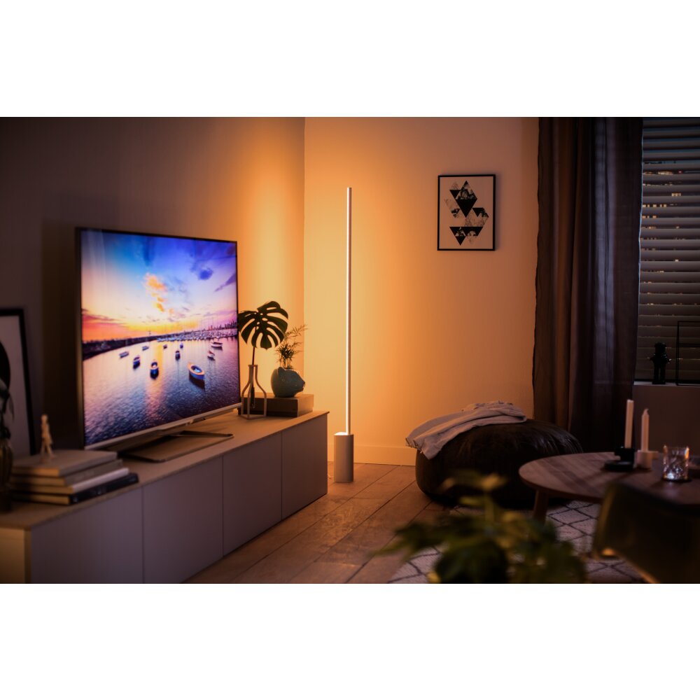 Lampadaire Philips Hue Signe LED Blanc, 1 lumière, Changeur de couleurs main product photo