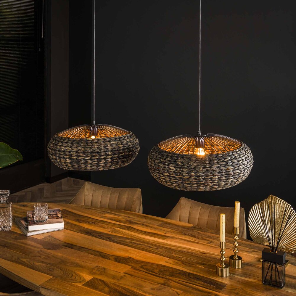 Suspension Burgase Anthracite, 2 lumières main product photo