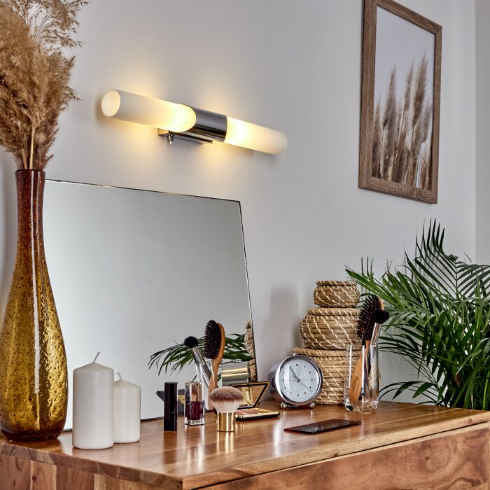 lampe miroir Morges Brun foncé, Nickel mat, 2 lumières