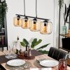 Suspension Verre 15cm Lauden Ambre, 4 lumières