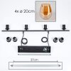 Suspension Verre 20cm Vevino Ambre, 4 lumières