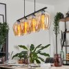 Suspension Verre 20cm Vevino Ambre, 4 lumières
