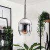 Suspension Verre 15cm Vevino Chrome, Clair, Fumé, 1 lumière