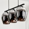 Suspension Verre 20cm Vevino Chrome, Fumé, 3 lumières