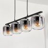Suspension Verre 15cm Lauden Clair, Fumé, 4 lumières