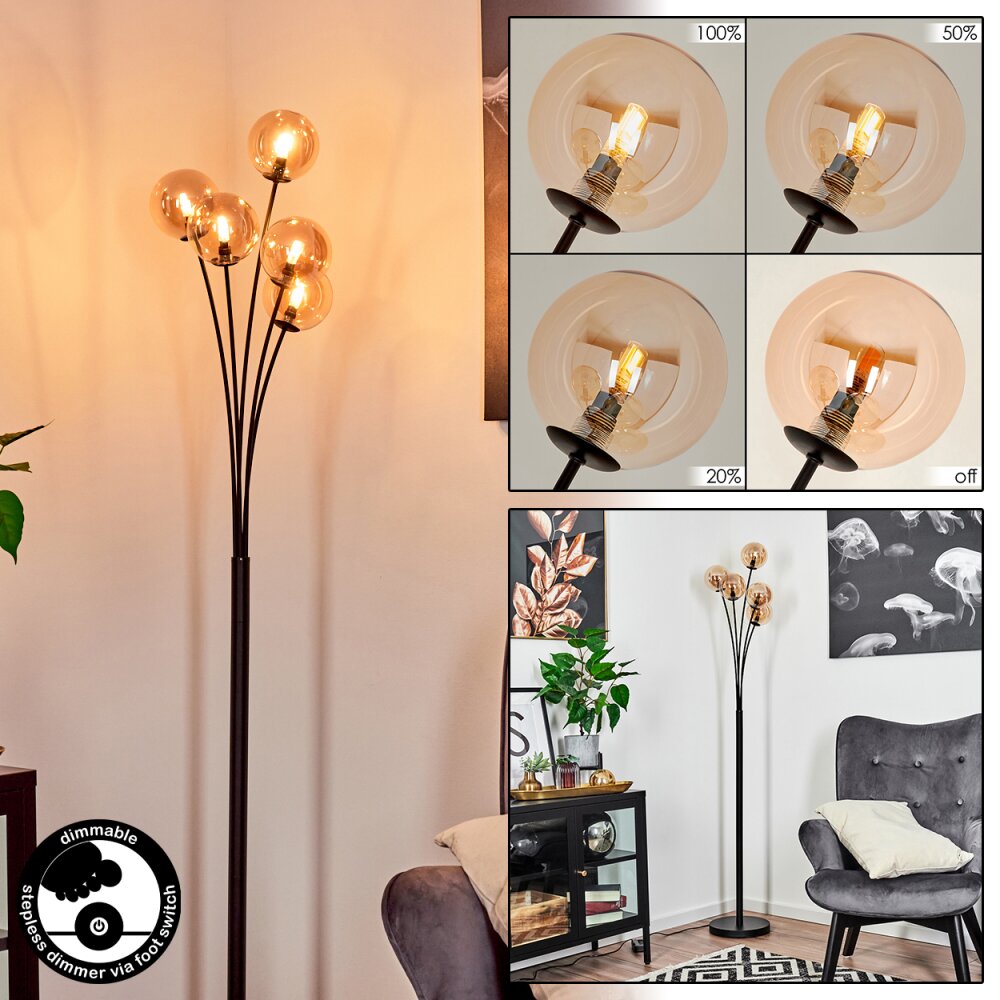 Lampadaire Bernado Noir, 5 lumières main product photo