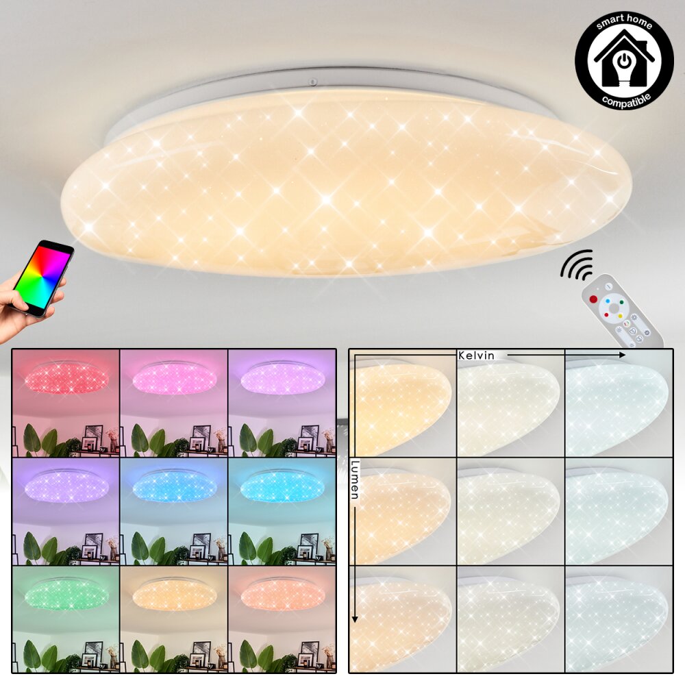 Plafonnier Esgos LED Blanc, 1 lumière, Télécommandes main product photo