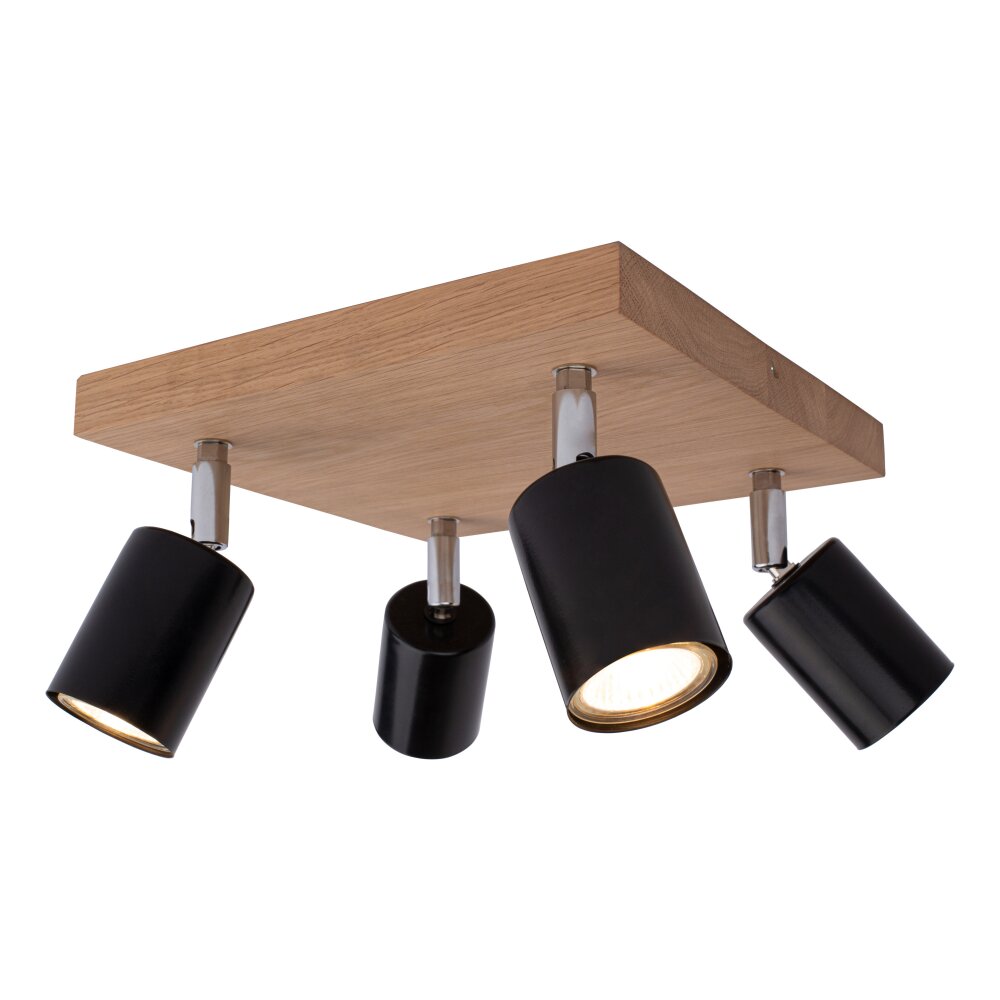 Plafonnier Languileo Bois clair, 4 lumières main product photo