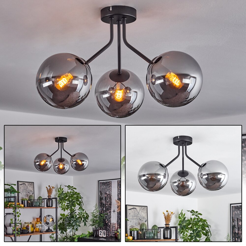 Plafonnier Gastor Noir, 3 lumières main product photo