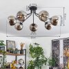 Plafonnier Gastor Noir, 7 lumières