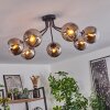 Plafonnier Gastor Noir, 7 lumières
