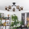 Plafonnier Gastor Noir, 7 lumières