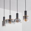 Suspension Classon Couleur bois, Noir, 4 lumières