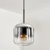 Suspension Verre 20cm Lauden Chrome, Clair, Fumé, 1 lumière
