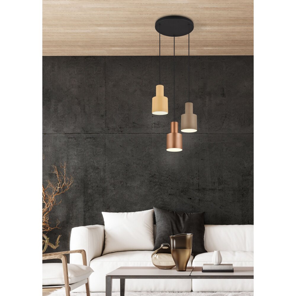 Suspension Trio AGUDO Noir, 3 lumières main product photo