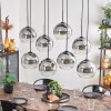 Suspension - Verre Koyoto Clair, Fumé, 8 lumières