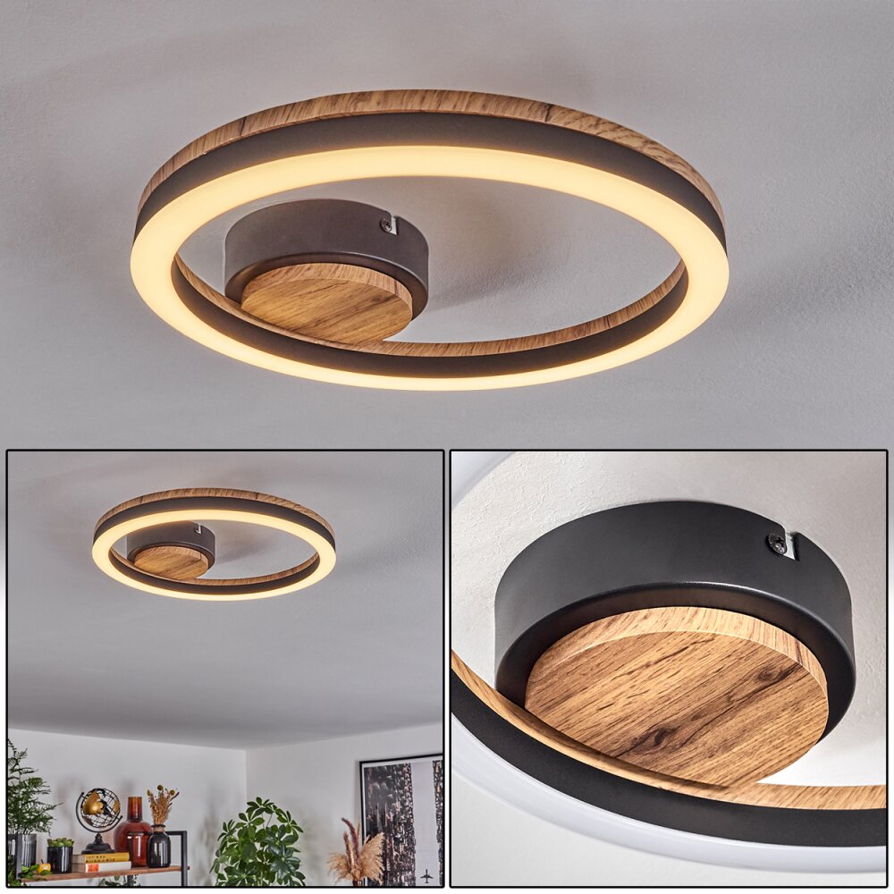 Plafonnier Cascada LED Brun, Couleur bois, Noir, 1 lumière main product photo