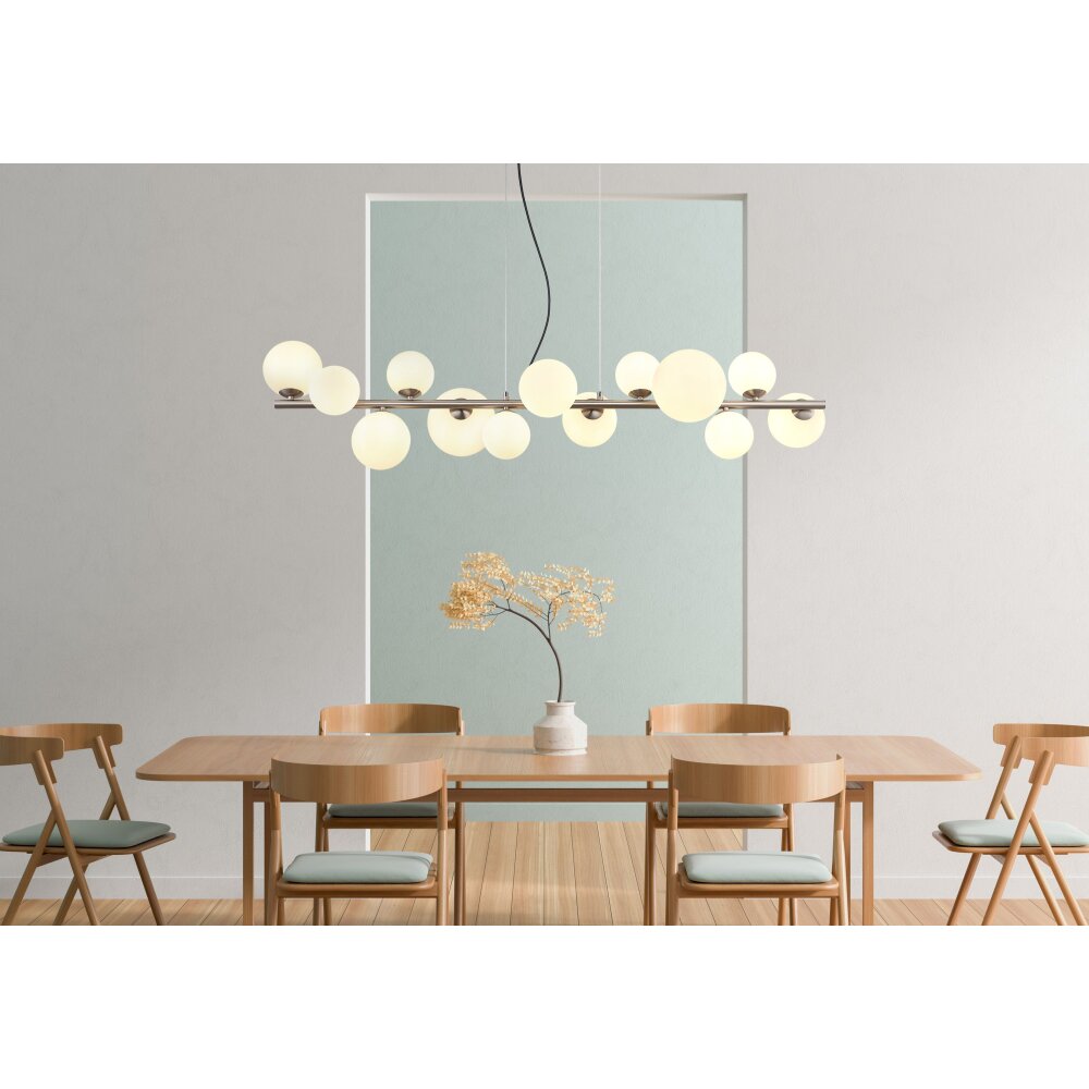 Suspension Globo RIHA LED Nickel mat, 13 lumières main product photo