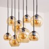 Suspension - Verre Koyoto Ambre, 8 lumières
