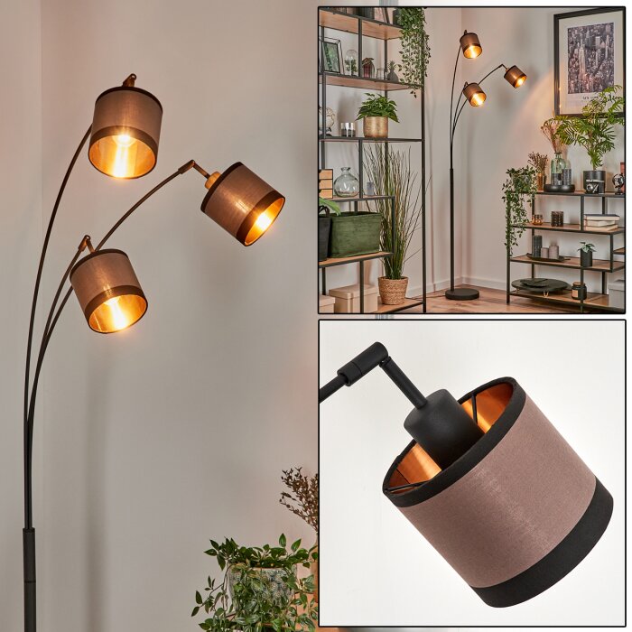 Lampadaire Lohobe Noir, 3 lumières