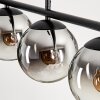 Suspension - Verre Gastor Chrome, Clair, Fumé, 4 lumières