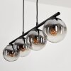 Suspension - Verre Gastor Chrome, Clair, Fumé, 4 lumières