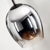 Suspension - Verre Vevino Chrome, Clair, Fumé, 3 lumières