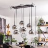 Suspension - Verre Koyoto Clair, Fumé, 6 lumières