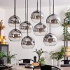 Suspension - Verre Koyoto Clair, Fumé, 8 lumières