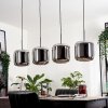 Suspension - Verre Lauden Chrome, Fumé, 4 lumières