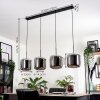 Suspension - Verre Lauden Chrome, Fumé, 4 lumières