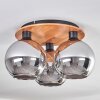 Plafonnier - Verre Koyoto Écru, Noir, 3 lumières
