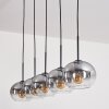 Suspension - Verre Apedo Clair, Fumé, 5 lumières