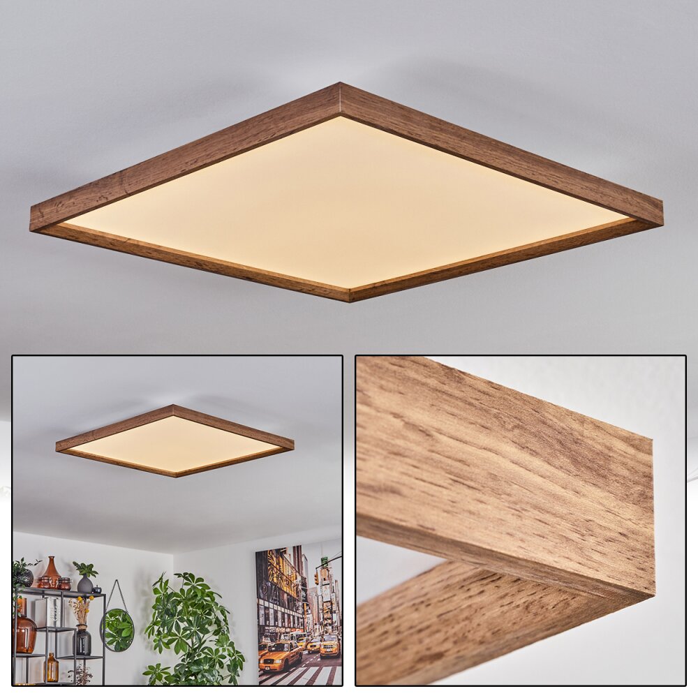 Plafonnier Longvic LED Brun, Couleur bois, Noir, 1 lumière main product photo