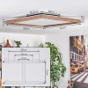 Plafonnier Longvic LED Brun, Couleur bois, Noir, 1 lumière