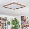 Plafonnier Longvic LED Brun, Couleur bois, Noir, 1 lumière