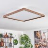 Plafonnier Longvic LED Brun, Couleur bois, Noir, 1 lumière