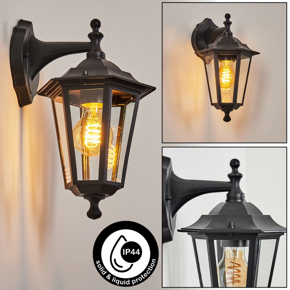 Applique murale d'extérieur Loria Noir, 1 lumière main product photo