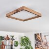 Plafonnier Longvic LED Brun, Couleur bois, Noir, 1 lumière